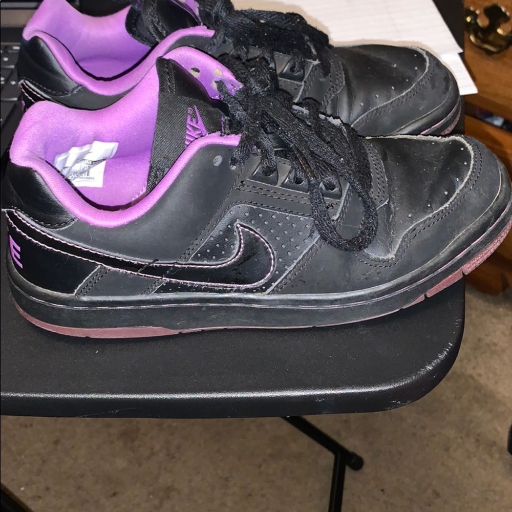 Purple and black Nike air forces